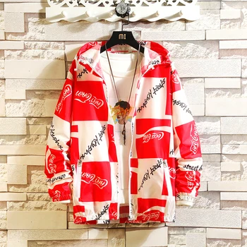 

2019 New Spring And Summer Korean Casual Couple Men's Cotton Loose Trend Outdoor Hooded Sunscreen Clothing S-5XL Size Streetwear