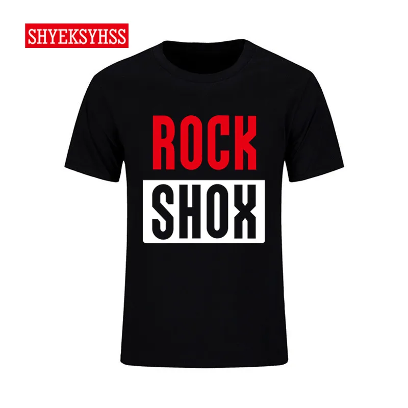 men t-shirt ROCK SHOX Logo tshirts man t shirt Moutain MTB for Biker Bicycler tee-shirt male cotton top tees drop shipping