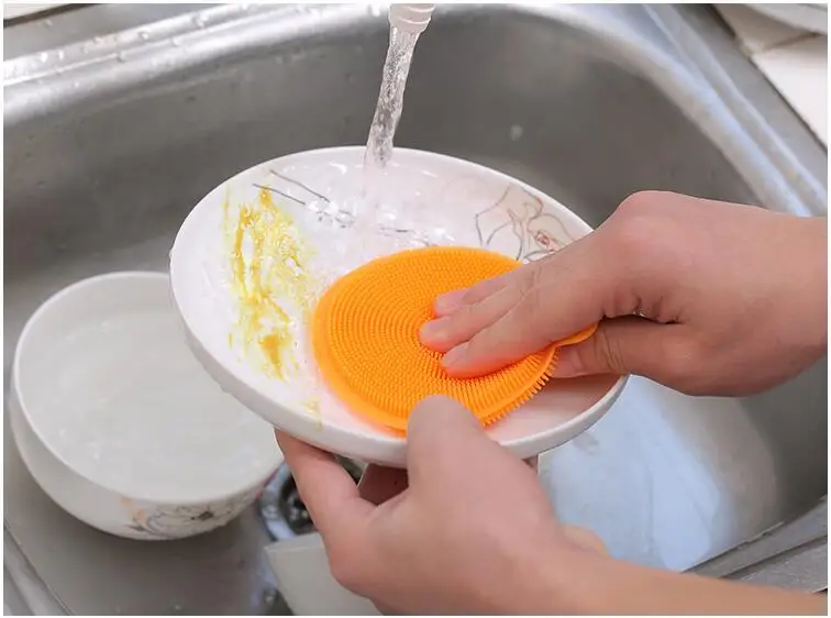 

Silicone Dish Washing Sponge Scrubber Kitchen Cleaning antibacterial Tool Soft Cleaning Antibacterial Brush Kitchen Tools30