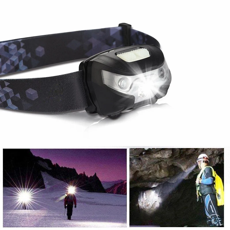 

USB Rechargeable LED Headlamp Infrared Sensor Control Headlight Torch Light
