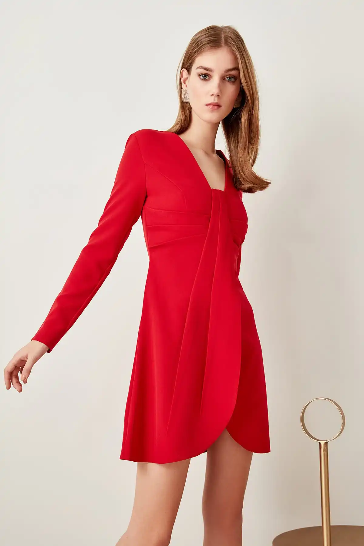 Trendyol детальное красное платье TPRSS19UT0031|Вечерние платья| |