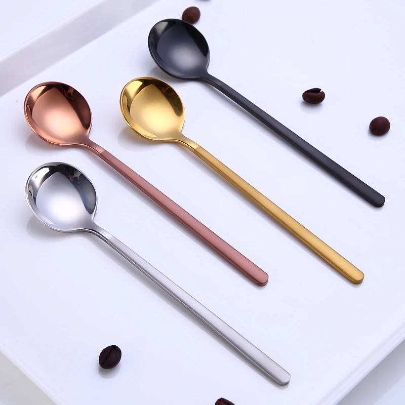 

Coffee Spoon Home Round Shape Stainless Steel Dining Accessories Kitchen Dessertspoon Mini Coffee