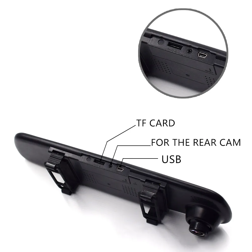 2019 Новый Full HD 1080P 4 3 дюймов Автомобильное зеркало заднего вида DVR двойной объектив