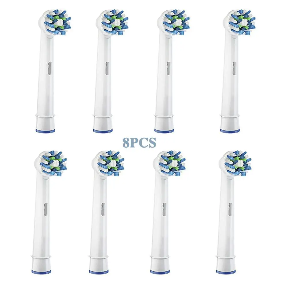 8pcs Electric toothbrush heads Cross Action with Bacteria Guard Bristles Replacement Brush Heads For Braun Oral B Pro Triumph