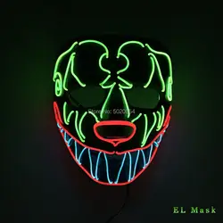 GZYUCHAO EL страшные Костюмы Аксессуары светящиеся EL Wire Korku маска для косплея Хэллоуин маска полная маска вечерние вечеринка маска