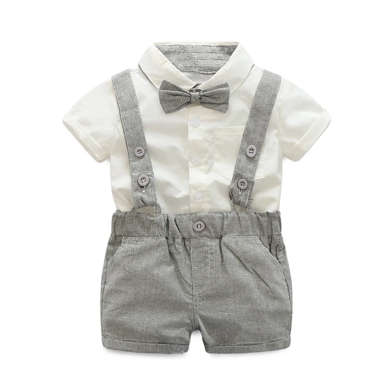 

Carters New Baby Boy Sets Toddler Clothes Fashion Tie +short Shirt +overalls Boys Clothing Summer Party Birthday Costume 0 -24m