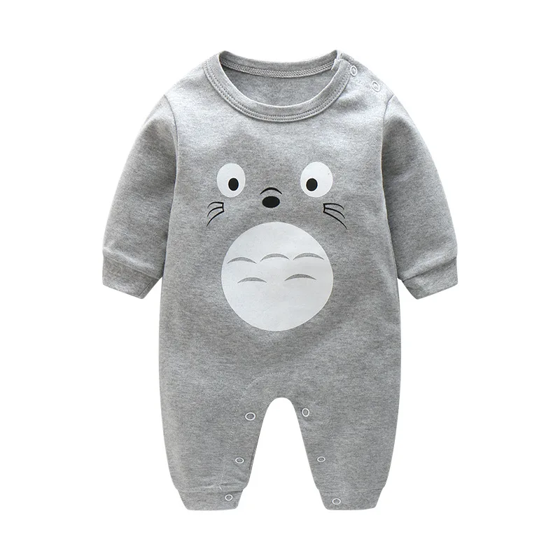  Totoro Print Spring Autumn Long Sleeve Baby Rompers Boy Sleepwear Newborn Baby Boy Clothes Infantil