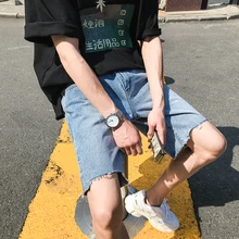 Весна и новые летние Корейская версия Harajuku Для Мужчин's Повседневное свободные качество мода европейских и американских Стиль Denimshorts