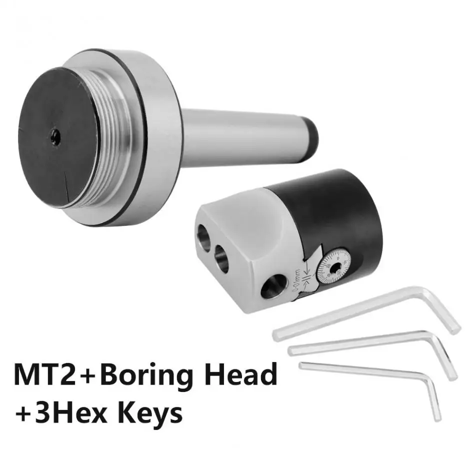 

Boring Head 50mm 2 Inch Lathe Taper Collet Chuck Milling Holder for MT2 Shank 3 Hex Keys Milling Tool Hand Tools Set