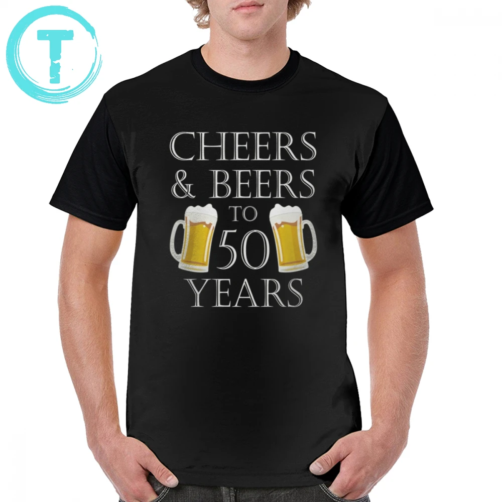 

Beer T Shirt Cheers And Beers To 50 Years Quote - 50th Birthday Gift T-Shirt Cute Short-Sleeve Graphic Tee Shirt Cotton Tshirt