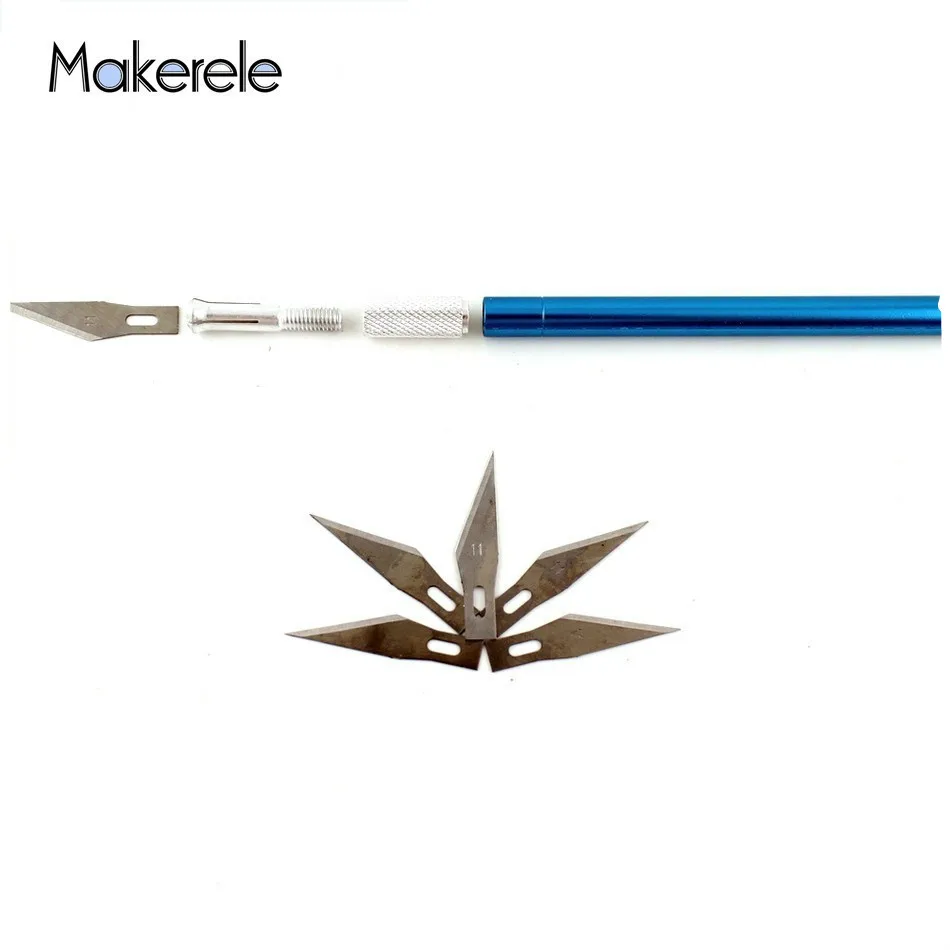 

5 Blades Metal Handle Scalpel Blade Knife Wood Paper Cutter Craft Pen Engraving Cutting Supplies DIY Stationery Utility Knife