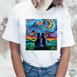 Женский Для женщин топ психотропных каракули Popculture доброту футболка страшно Цвет блок Magic футболки для пар футболка типографские