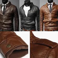 Мужская кожаная куртка мужской кожаный мотоциклетный стоячий воротник мотоциклетный стиль Мужские кожаные куртки