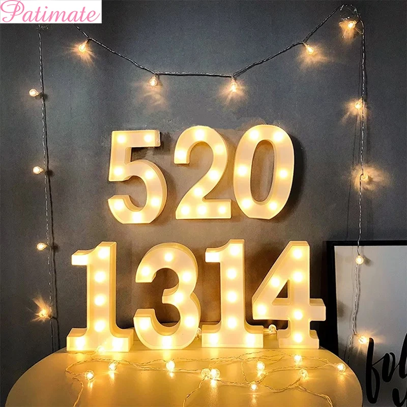 

PATIMATE Number LED Night Light Happy Birthday Party Decorations 1To 8 Figure Birthday Decor Kids Adult Party Supply Home Crafts