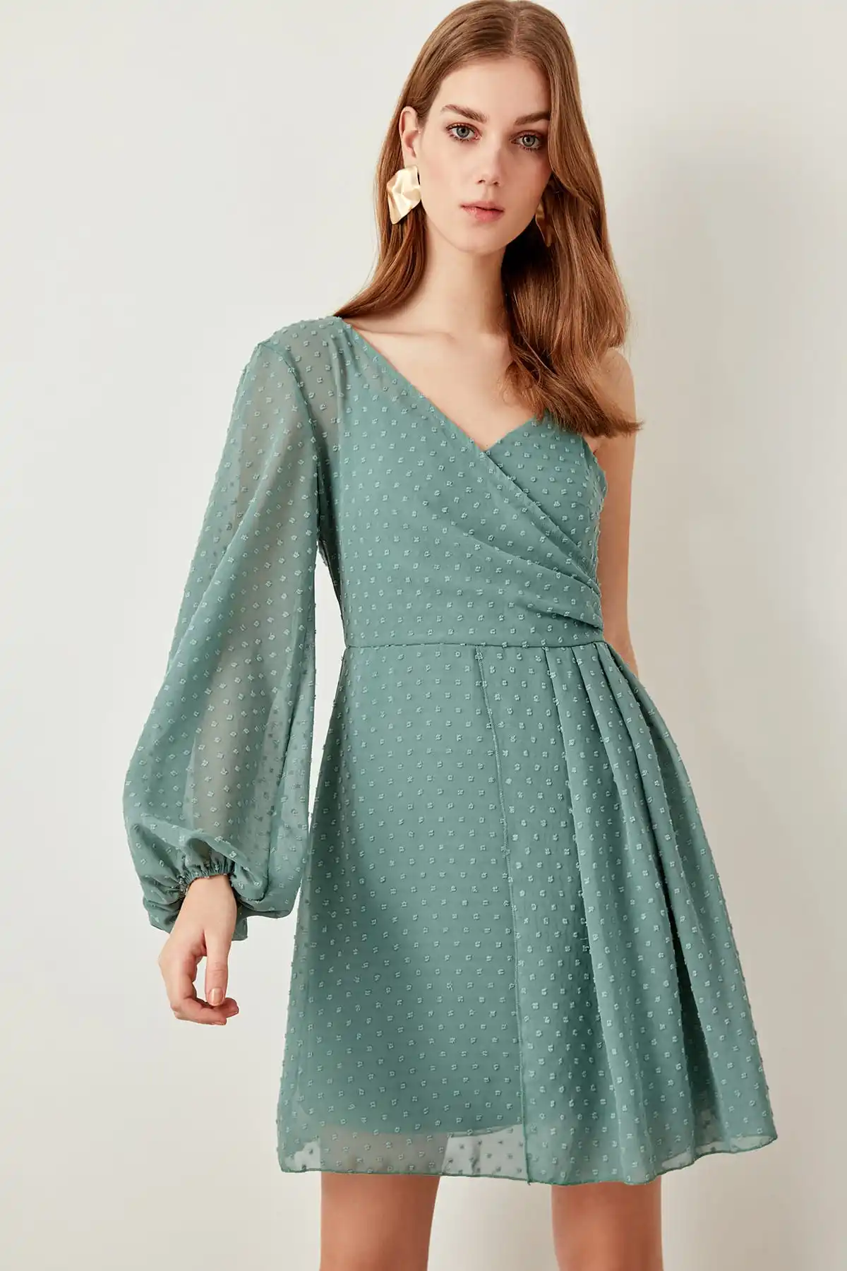 

Trendyol Mint Sleeve Dress Detailed TPRSS19FZ0151