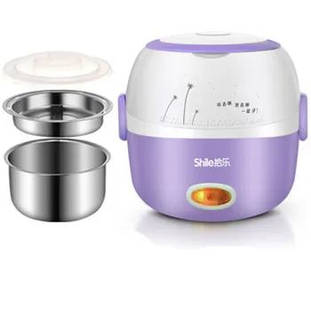 

Mini Rice Cooker Thermal Heating Electric Lunch Box 2 Layers Portable Food Steamer Cooking Container Meal Lunchbox Warmer