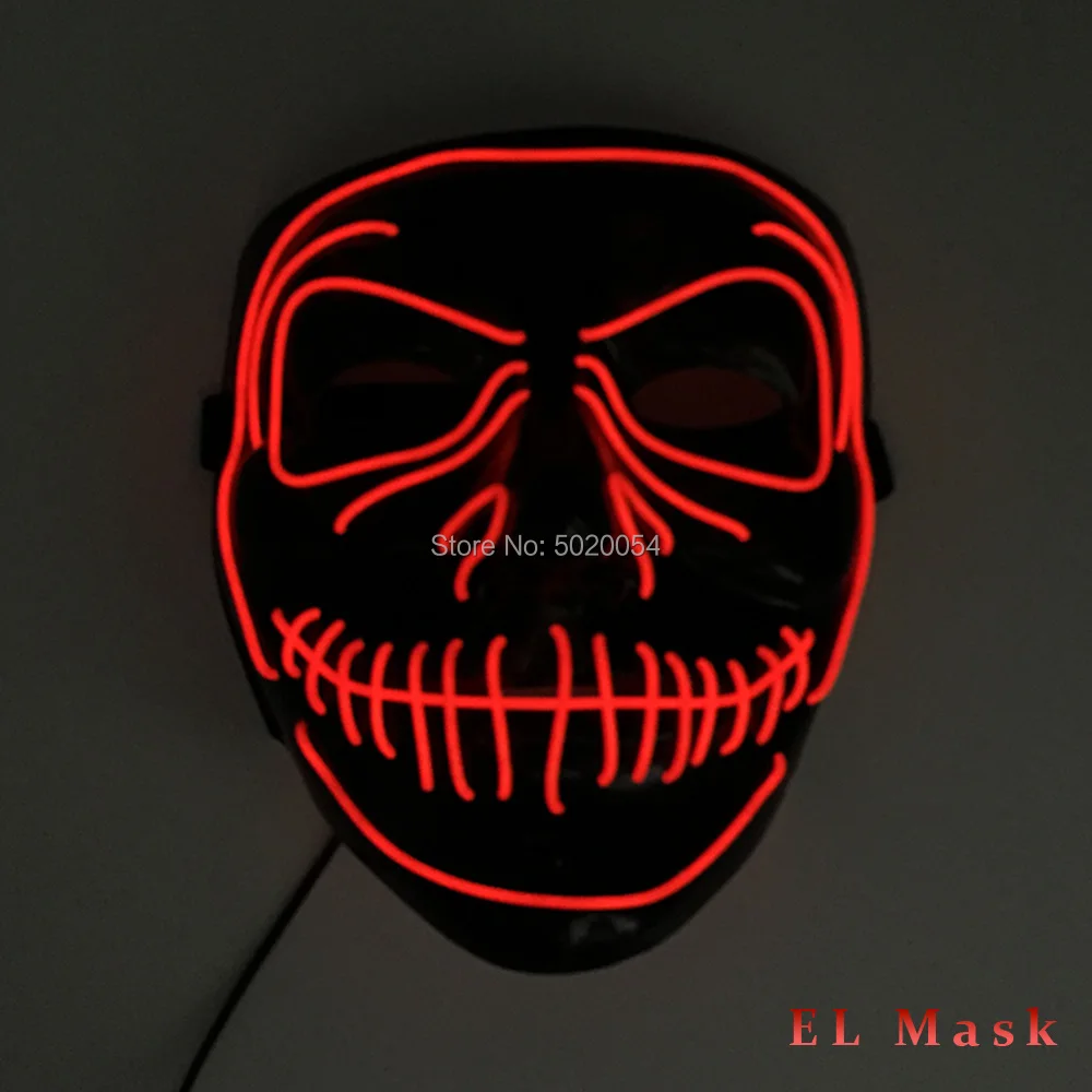 Buy  10 Colors Glowing party supplies Light up devil Mask Cosplay Costumes EL Mask For DIY Glowing Bar D