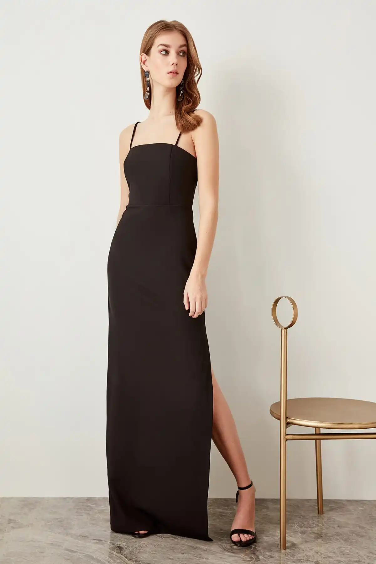

Trendyol Cinnamon Wrap Collar Detail Evening Dress TPRSS19FZ0135