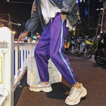 

2019 Chinese Style Spring And Summer Models Of High Quality Casual Men's Harajuku Versatile Comfortablecreative Purplesweatpants
