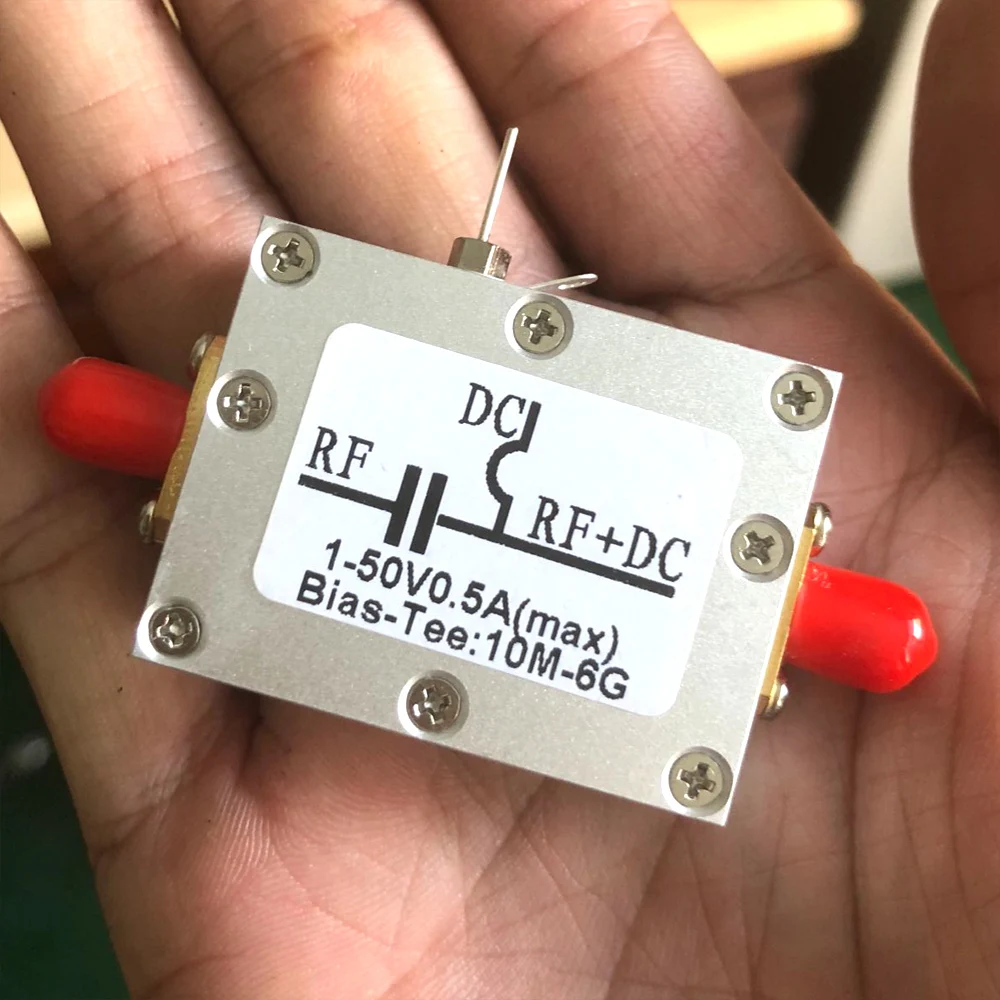 RF Biaser Bias Tee 10 6 ГГц DC блокировщик Коаксиальная подача + чехол для HAM radio RTL SDR LNA