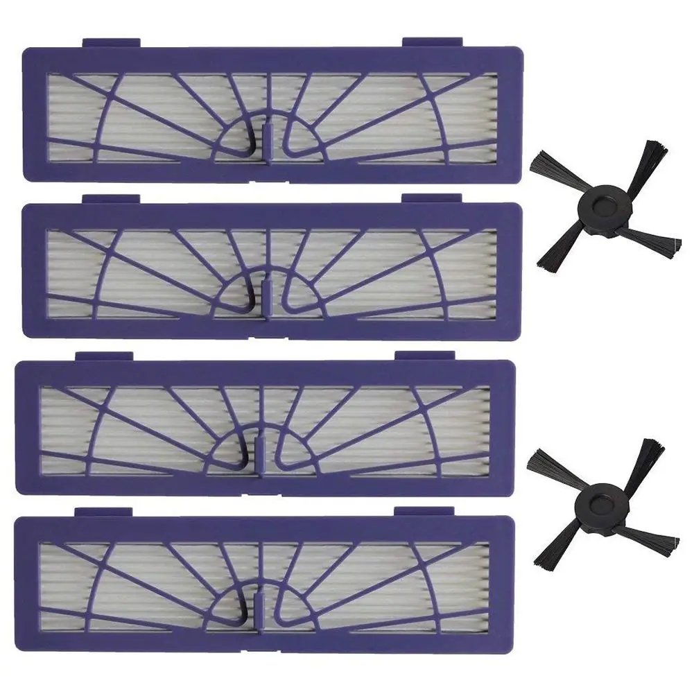 

4-pack High-Performance Filter replacement + 2 Side Brush for all Neato Botvac Series models 70e 75 80 85