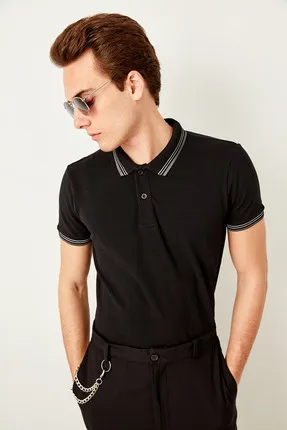 

Black Men's Polo T-Shirts Polo T-shirts TMNSS19BO0015