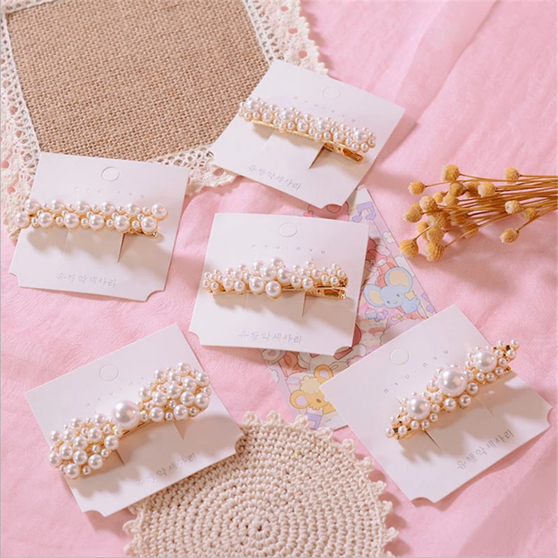

Fashion Pearl Hair Clip for Women Elegant Korean Design Barrette Stick Hairpin Hair Styling Accessories