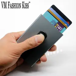 VM Мода поцелуй Тонкий RFID минималистский кошелек экранированный Кредитная карта цвет алюминий случае Визитница ID Чехол для банковских карт