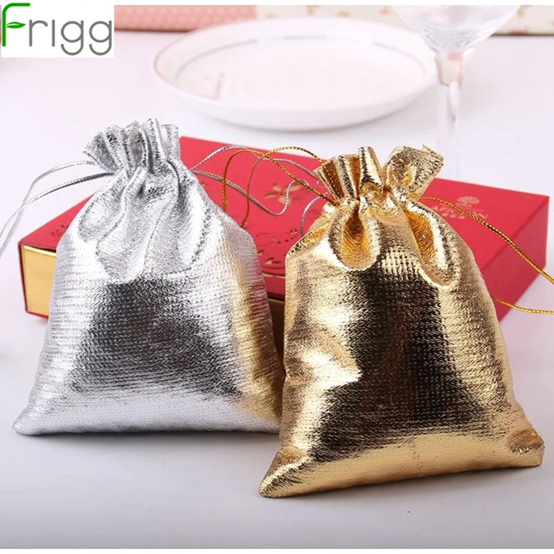 

Frigg 100pcs Sliver Gold Small Pouch Candy Bag Jewelry Bag Souvenir Wedding Party Decorations Birthday Party Supplies Favors