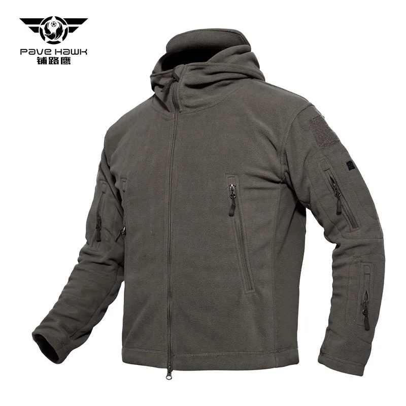 Spring Men Tactical Fleece Sweater Outdoor Warm Windproof Clothes Male Hooded Climbing Hiking Trekking Hunting Jacket Sport Coat