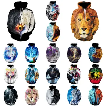 

Unisex Animal Galaxy Graphic 3D Print Long Sleeve Hoodie Sweatshirt Coat Jacket Colorful Graphic Hoodies Long Sleeve Unisex