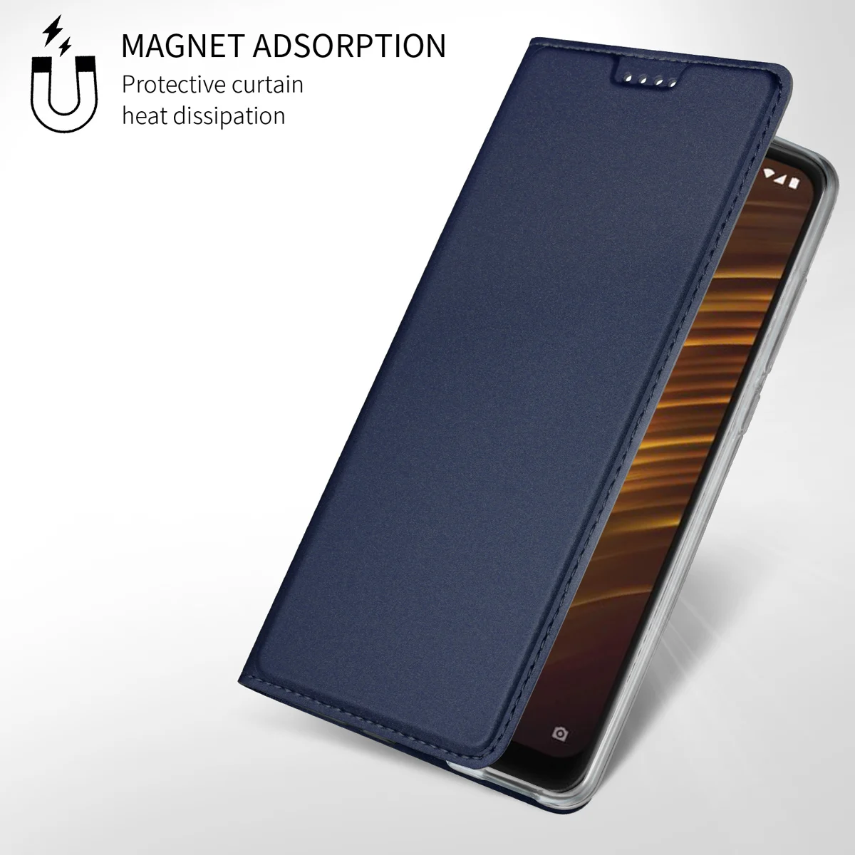 

For Global Version Xiaomi POCOPHONE F1 POCO f1 Case PU Leather Flip Stand Wallet Case with Mirror & Card Pocket For Pocophone f1