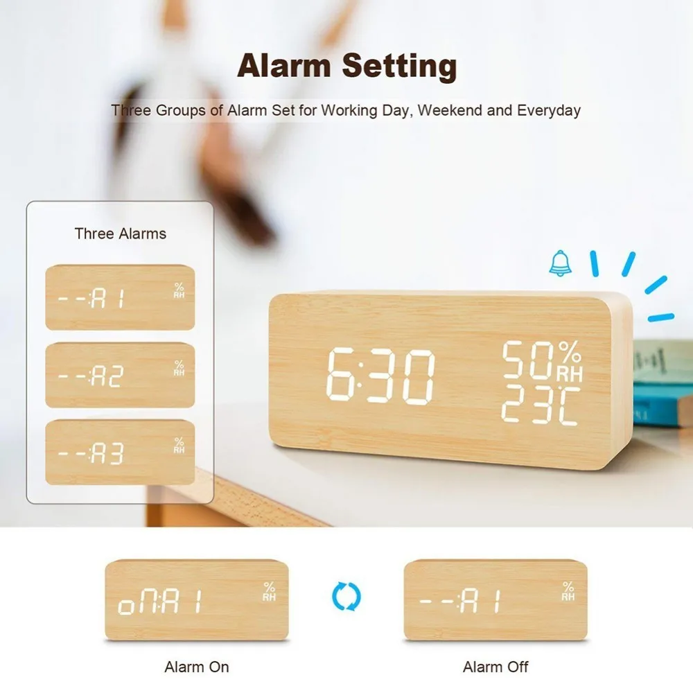 

Multi-functional Led Digital Alarm Clock Innovative LED Student Electronic Clock Snooze Sensor Kids Table Clock Bedroom Clock