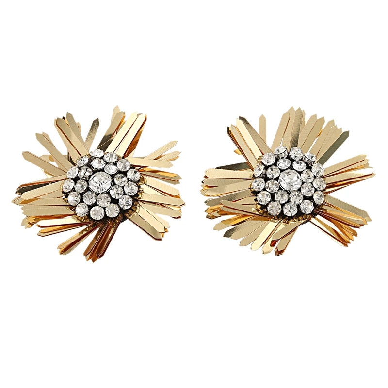 

Fashion Sequins Crystal Sunflower Earrings Ladies Wedding Jewelry
