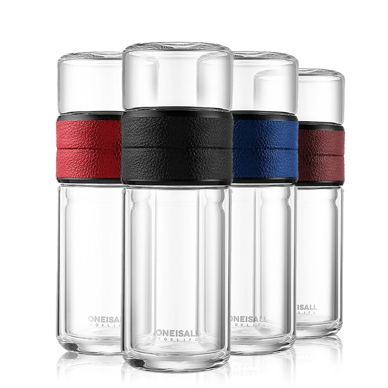 520 ml double wall Glass cup with Tea Infuser water bottle for Man Portable Travel | Дом и сад