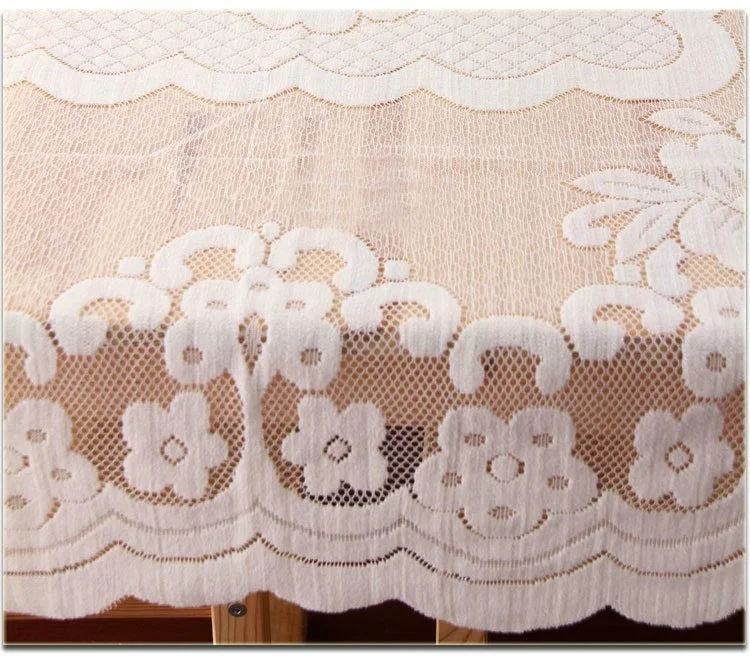 80*80 سنتيمتر الدانتيل مفارش المائدة نسيج للديكور المنزل البوليستر الأبيض الأزهار شبكة مربع طاولة قهوة العشاء غطاء سماط