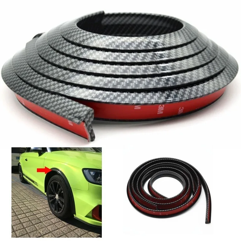 

1Pcs 1.5m Carbon Fiber Car Fender Flare Wheel Eyebrow Protector Arch Trim Strip Car-styling Collision Protection