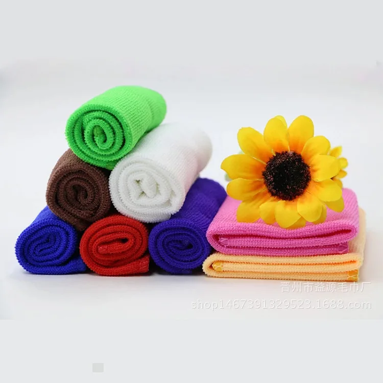 1Pcs 25*25 cm Clean Cloth Small Kerchief  Soft Square Hand Towel Microfiber Car Cleaning Bathroom Towels Water Absorbent 4