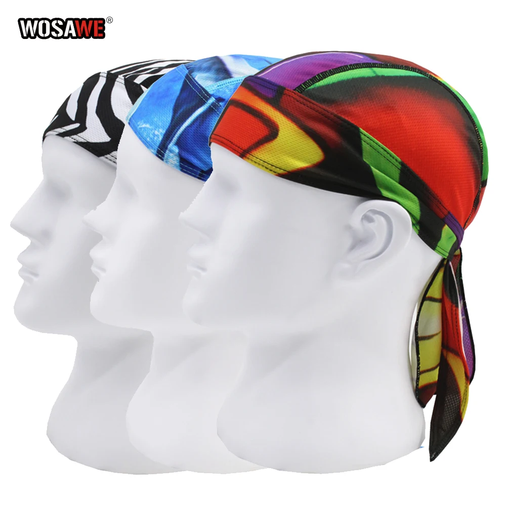 

WOSAWE Motorcycle Skull Caps Helmet Balaclava Headwrap Bandana Men Summer Headband Running Cycling Hat Helmet inner Shield