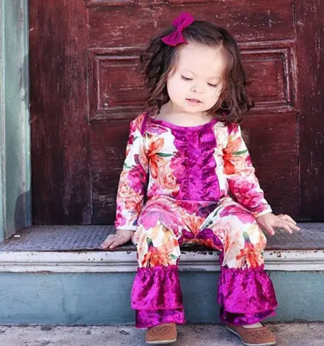 

UK Stock Newborn Baby Girl Floral Romper Jumpsuit Outfits Clothes 6M-4T