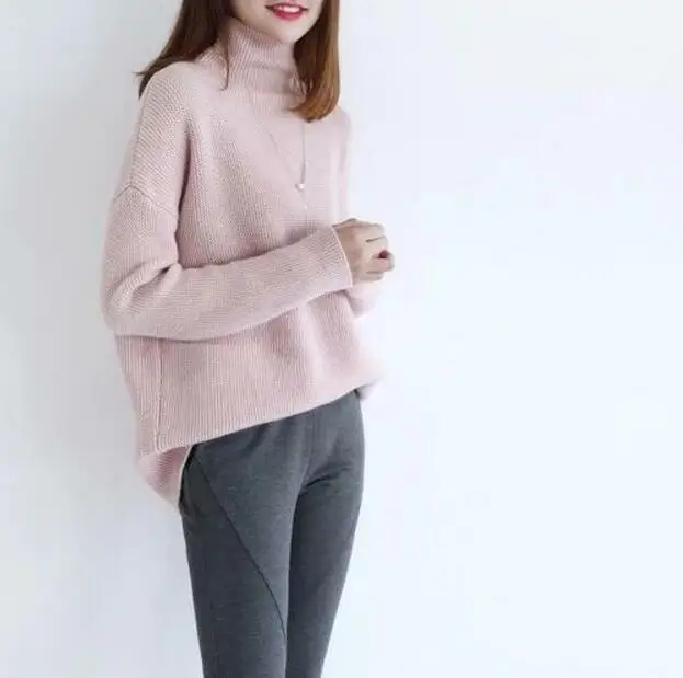 

Turtleneck Sweater Winter Women Fashion Cashmere Wool Warm Outwear Femme Casual High Collar Long Sleeve Loose Oversize Pullovers
