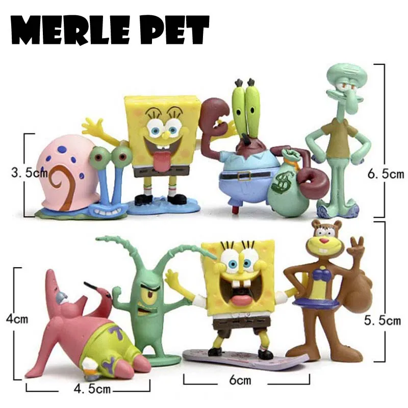 Мерл животное Губка Боб Квадратные Штаны 8 символов кукла озеленение Squidward