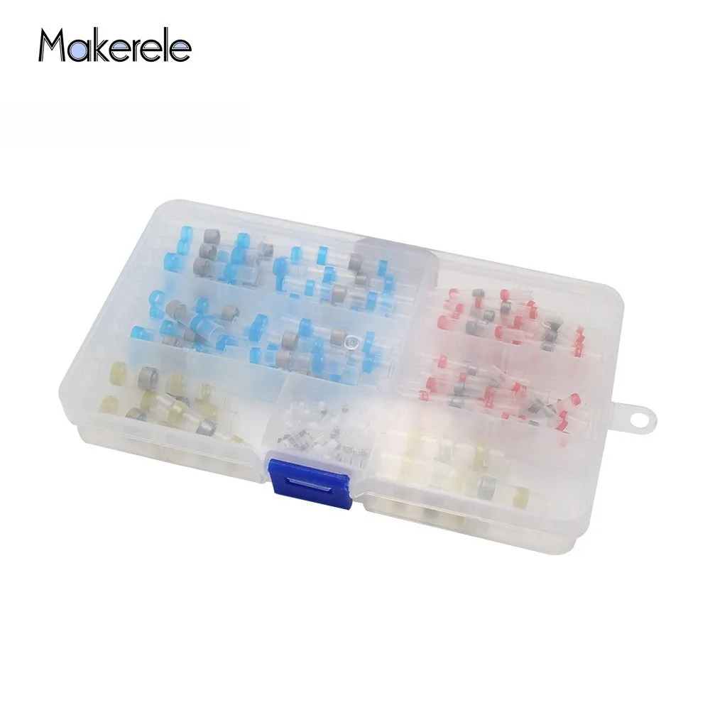 

120pcs/Box Female Male Insulated Spade Joint Crimp Terminal Heat Shrink Solder Sleeve GP-H012 Assorted Insulated Electrical