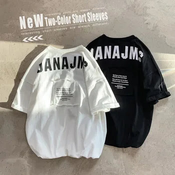 

2019 Spring And Summer New Chinese Style Loose Cotton Super Fire Campus Student Couple Youth Literary Solid Color Casual T-shirt