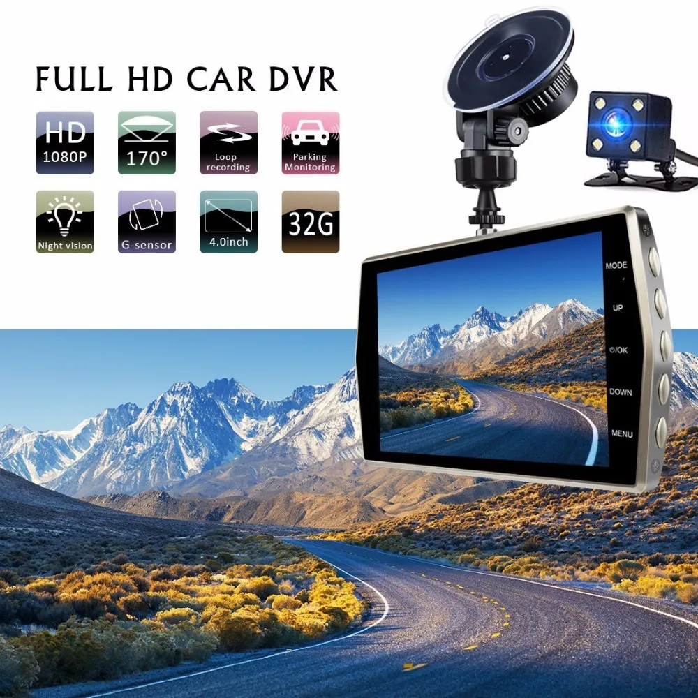 Видеорегистратор Full HD 1080P 4 &quotips Автомобильный видеорегистратор Автомобильная