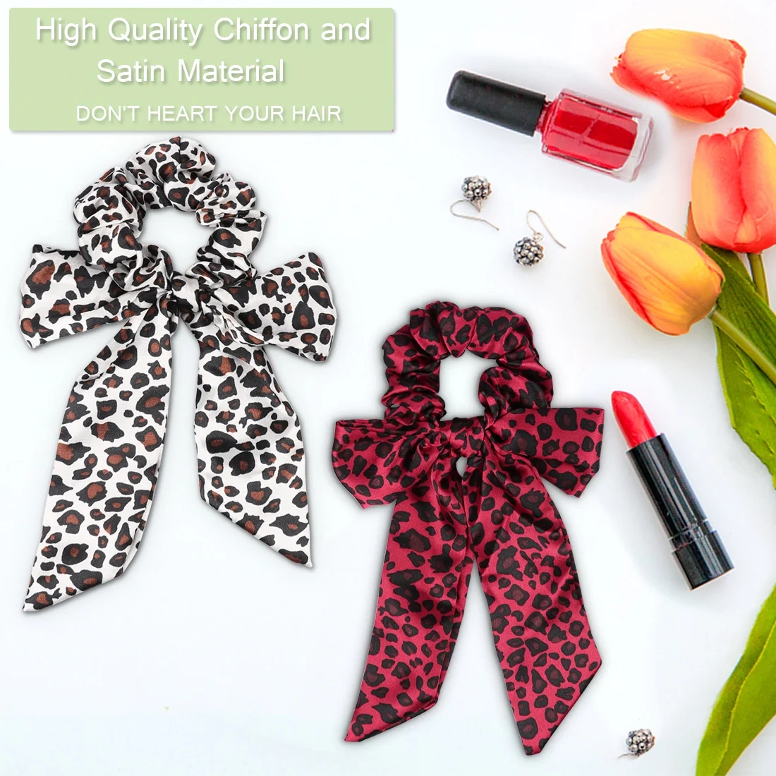 

Bow Hair Ring Fashion Leopard Hair Ring Elastic Band Rope Jewelry
