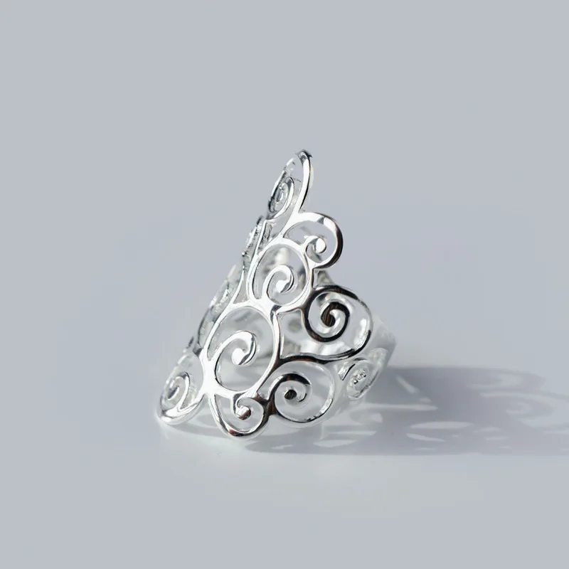 Ретро 925 пробы Серебряная спираль филигрань Swirl польский готовой группы длинное