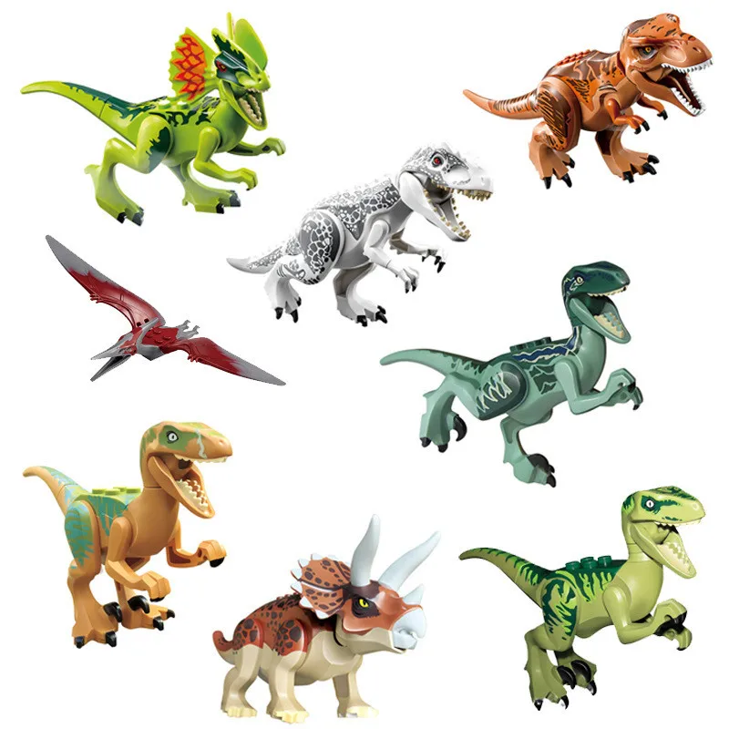 

8 Colors Jurassic Dinosaur Assembled Building Blocks Assembling Educational Toys