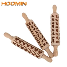 HOOMIN помадка торт тесто ролик инструменты для приготовления пищи Белка Собака пигти Узор Деревянные печенье бисквит тиснение антипригарный Скалка