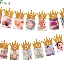 Frigg pierwszy baner urodzinowy girlandy jeden rok stary Baby Shower chłopiec 1 urodziny 1 solenizant baner urodzinowy wystrój